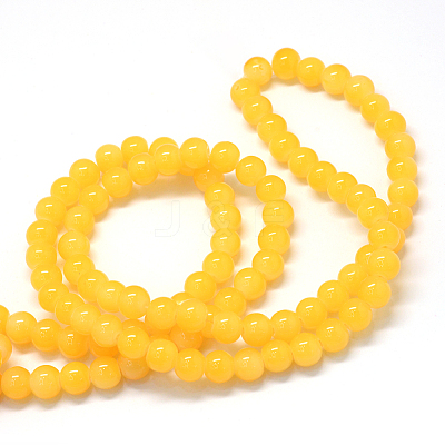 Baking Paint Imitation Jade Glass Round Bead Strands LS-DGLA-Q021-10mm-30-1