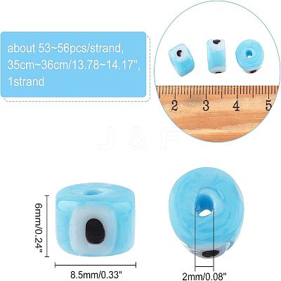 Nbead Handmade Evil Eye Lampwork Beads Strands LAMP-NB0001-49A-1