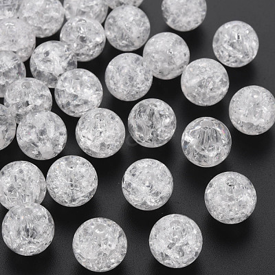 Transparent Crackle Acrylic Beads MACR-S373-66B-N12-1
