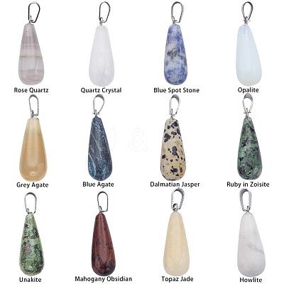 Natural/Synthetic Gemstone Pendants G-PH0019-08-1