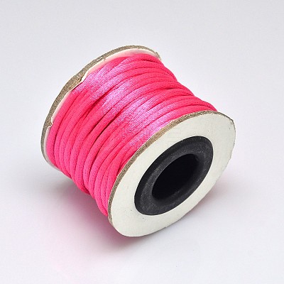 Round Nylon Satin Rattail Cord X-NWIR-O001-A-33-1
