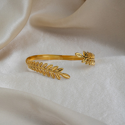 Vintage 304 Stainless Steel  Open Cuff Bangles for Women TR0349-1