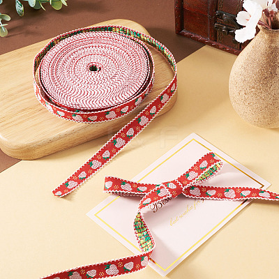 10Yards Polyester Strawberry Ribbon OCOR-TA0003-62A-1