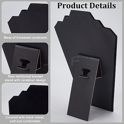 Velvet with Paperboard Necklace Bust Display Stands NDIS-WH0017-05A-1