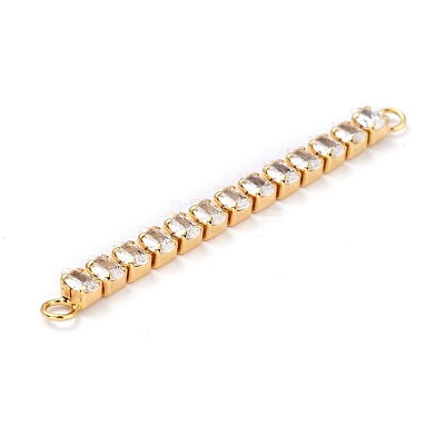 Brass Clear Teardrop Cubic Zirconia Links Connectors ZIRC-G170-20-1