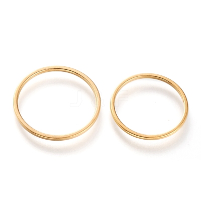Ion Plating(IP) 304 Stainless Steel Plain Band Rings RJEW-B0006-7-02G-1