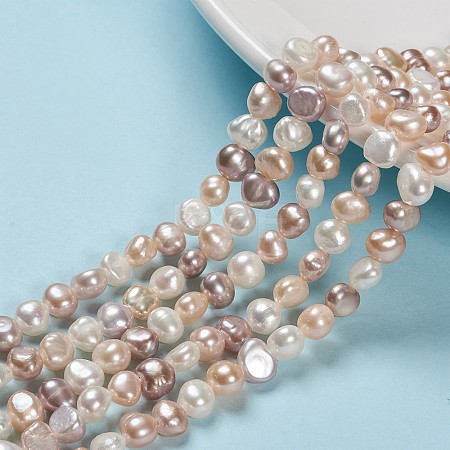 Natural Cultured Freshwater Pearl Beads Strands X-PEAR-T003-09-1