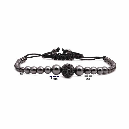 Synthetic Non-magnetic Hematite Braided Bead Bracelets KJ6464-3-1