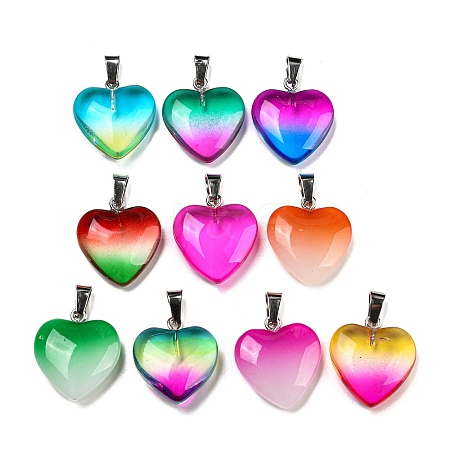 Spray Paint Glass Pendant GLAA-H029-01P-1