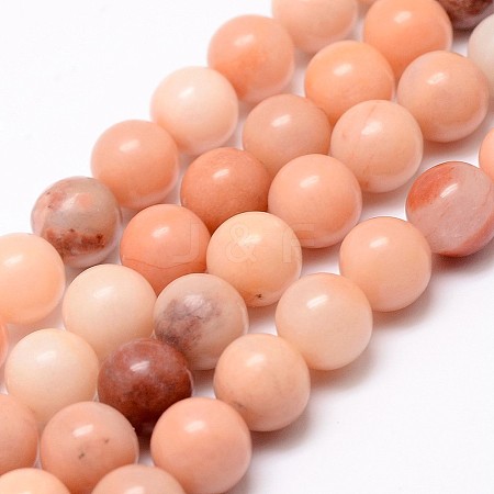 Natural Pink Aventurine Bead Strands X-G-P257-05-10mm-1