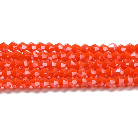 Opaque Solid Color Electroplate Glass Beads Strands EGLA-A039-P4mm-A03-1