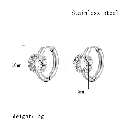 Cubic Zirconia Hoop Earrings VX9431-09-1