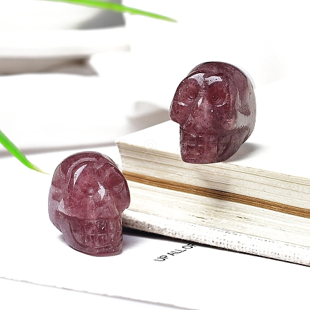 Natural Strawberry Quartz Skull Display Decorations PW-WG24213-06-1