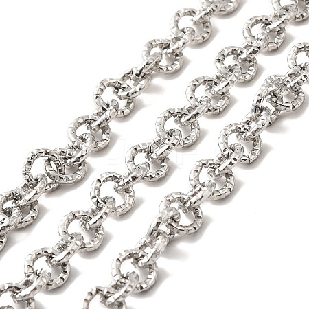 Tarnish Resistant 304 Stainless Steel Textured Cable Chains STAS-B040-02P-1