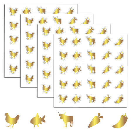 Rectangle Plastic Self-Adhesive Restaurant Menu Label Stickers AJEW-WH20177-002-1
