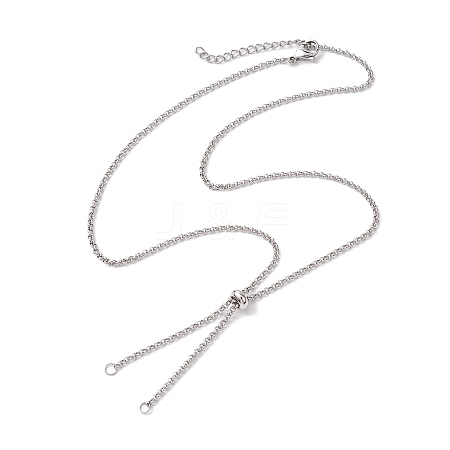 304 Stainless Steel Slider Necklace Makings AJEW-JB01274-02-1