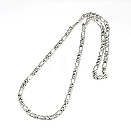 Tarnish Resistant 304 Stainless Steel Figaro Chain Necklace Making STAS-A028-N021P-1