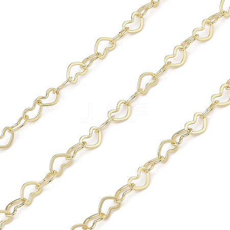 Rack Plating Heart Brass Link Chains CHC-A010-06G-1