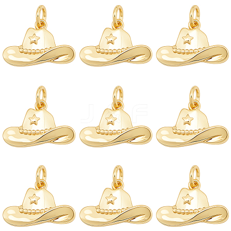 10Pcs Brass Pendants KK-BBC0023-79G-1
