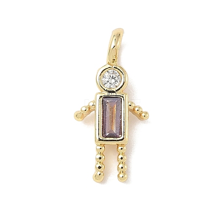 Brass Micro Pave Cubic Zirconia Pendants ZIRC-I356-17G-A02-1