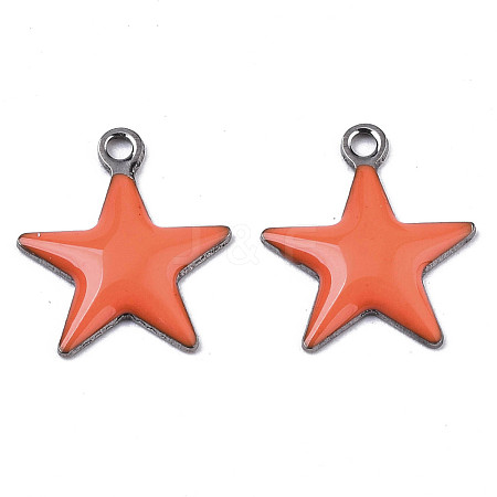 201 Stainless Steel Enamel Charms STAS-N088-14J-1