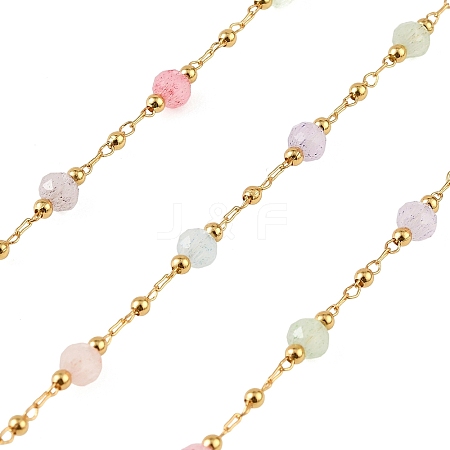 Handmade Brass Glass Beaded Chains GL-CBA1C06-07G-1