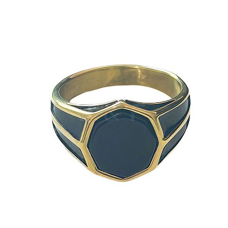 304 Stainless Steel with Glass Finger Rings for Men FS-WGAAEBE-05-1