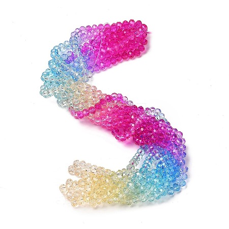 Transparent Painted Glass Beads Strands DGLA-A034-T6mm-A14-1