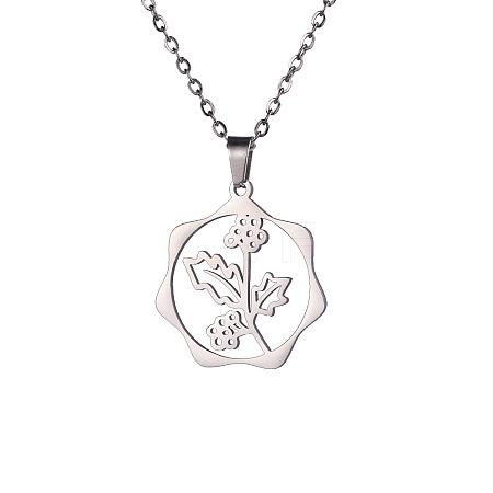 Non-Tarnish 304 Stainless Steel Pendant Necklaces PW-WG57218-09-1