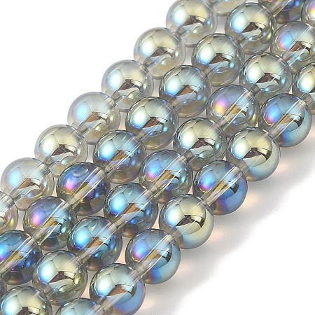 Transparent Electroplate Glass Beads Strands GLAA-T032-T6mm-C04-1