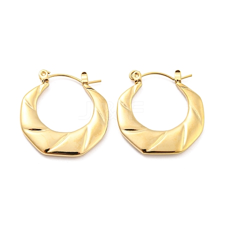 Twist Ring 304 Stainless Steel Hoop Earrings for Women EJEW-C067-04G-1