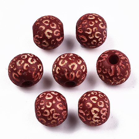 Painted Natural Wood Beads X-WOOD-T021-53A-08-1