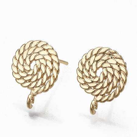 Brass Stud Earring Findings X-KK-S348-356-1