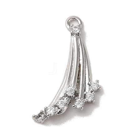 Brass Micro Pave Cubic Zirconia Pendants KK-D091-02P-1