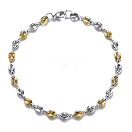 304 Stainless Steel Coffee Bean Chain Bracelets for Men Women FS-WG2046E-02-1