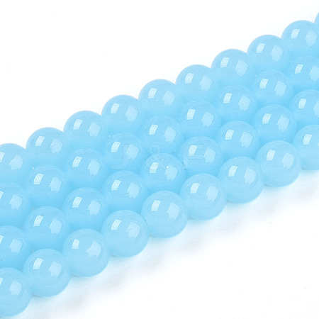 Imitation Jade Glass Beads Strands GLAA-T032-J8mm-04-1