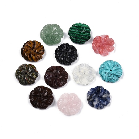 Natural & Synthetic Mixed Stone Carved Beads G-N344-37-1