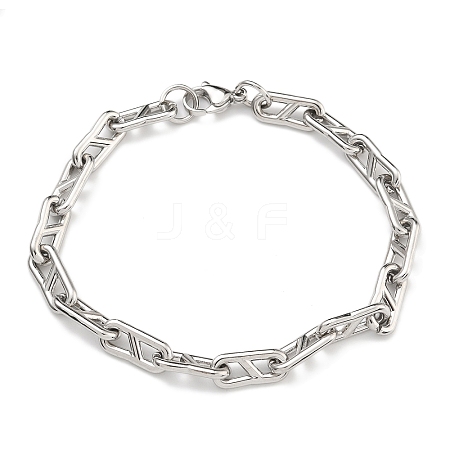 304 Stainless Steel Link Chain Bracelets BJEW-H618-07P-1