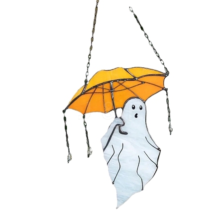 Umbrella Ghost Acrylic Hanging Suncatchers PW-WG55991-01-1