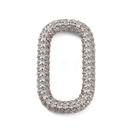 Rack Plating Brass Micro Pave Clear Cubic Zirconia Linking Rings KK-Z070-12P-03-1