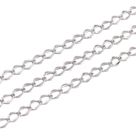 Tarnish Resistant 304 Stainless Steel Curb Chains CHS-L001-56-0.3mm-1