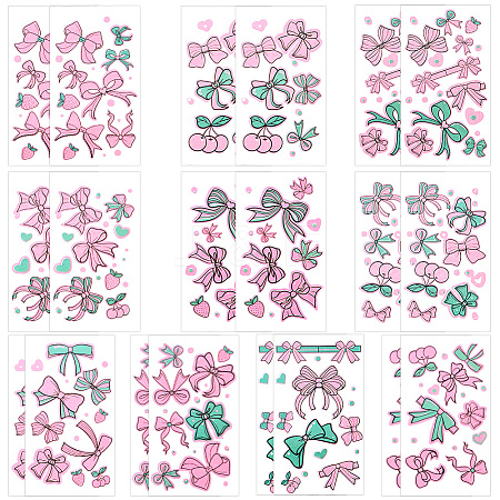 20 Sheets Luminous Water Proof Removable Temporary Tattoos Stickers AJEW-SP0002-81A-1
