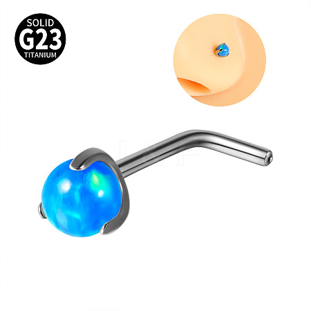 G23 Titanium & Imitation Opal L-Shaped Nose Rings WG62851-13-1