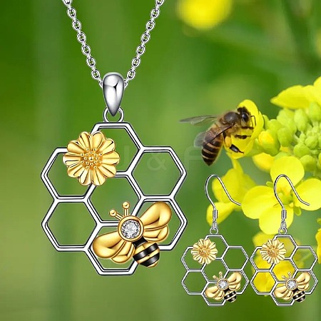 Alloy Pendant Necklaces & Stud Dangle Earrings Sets FS-WG60DFE-04-1