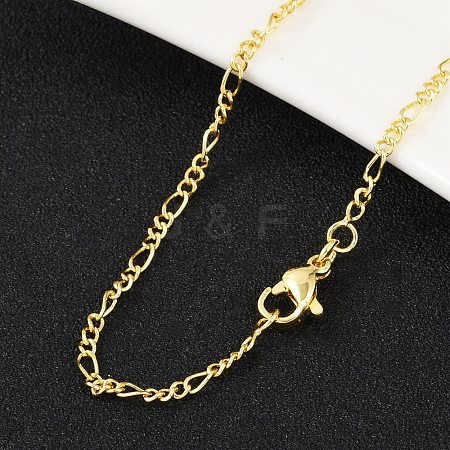 Brass Figaro Chains Necklace for Women NJEW-P265-28G-1