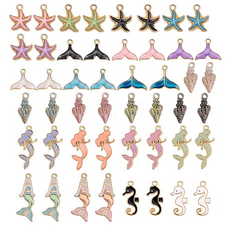 48Pcs 24 Style Alloy Enamel Pendants ENAM-SZ0001-66-1