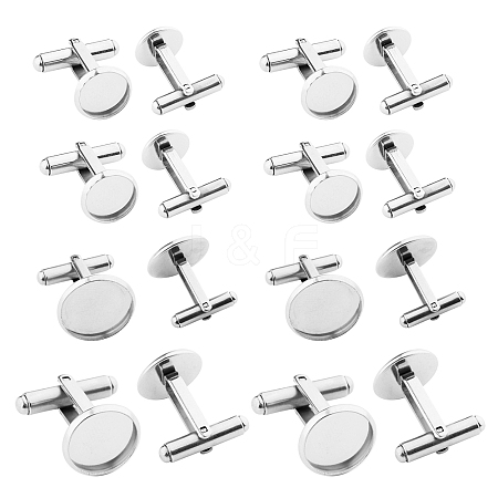8Pcs 4 Styles 304 Stainless Steel Cuff Buttons STAS-SZ0001-63-1