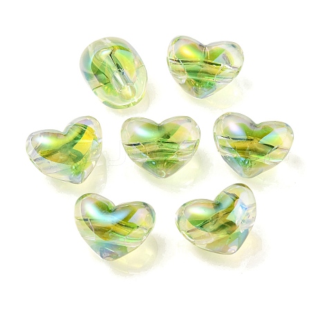 Two Tone UV Plating Transparent Acrylic European Beads OACR-F004-06I-1