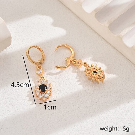 Elegant Copper Earrings with Zircon Flower for Wedding Party Dress TF1677-3-1