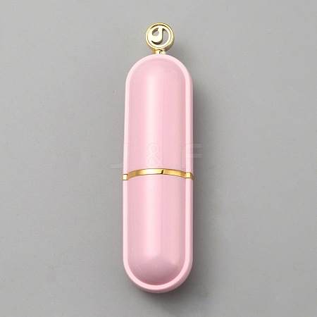 Lipstick Shape Plastic with Alloy Cross Stitch Storage Tool AJEW-WH20008-05B-G-1